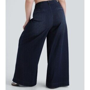 Halara Flex Stretch Knit Denim High Waist Wide Leg Front Pocket Jeans Plus 2X